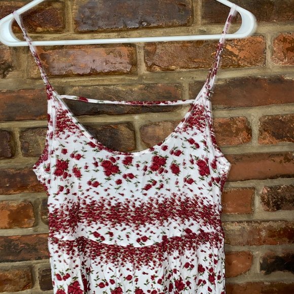 Brandy Melville White Red Floral Mini Slip Dress - Picture 3 of 8
